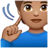 Deaf Person: Medium Skin Tone Emoji 🧏🏽 image - WhatsApp style