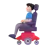 Man In Motorized Wheelchair: Light Skin Tone