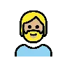 Person: Medium-Light Skin Tone, Beard Emoji 🧔🏼 image - OpenMoji style