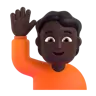 Person Raising Hand: Dark Skin Tone Emoji 🙋🏿 image - Microsoft 3D Fluent style