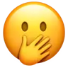 หน้าเบิกตากว้างและเอามือปิดปาก Emoji 🫢 image - Apple style