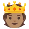 Person With Crown: Medium Skin Tone Emoji 🫅🏽 image - Google Noto Color style