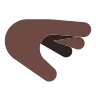 Palm Down Hand: Dark Skin Tone Emoji 🫳🏿 image - Tossface style