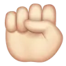 Raised Fist: Light Skin Tone Emoji ✊🏻 image - WhatsApp style
