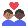 Couple With Heart: Man, Man, Medium Skin Tone, Dark Skin Tone Emoji 👨🏽‍❤️‍👨🏿 image - Tossface style