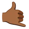 Call Me Hand: Medium-Dark Skin Tone Emoji 🤙🏾 image - Google Noto Color Animated style
