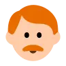 Man: Light Skin Tone, Red Hair Emoji 👨🏻‍🦰 image - Tossface style