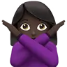 Woman Gesturing No: Dark Skin Tone Emoji 🙅🏿‍♀️ image - Apple style