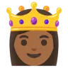 Princess: Medium-Dark Skin Tone Emoji 👸🏾 image - Google Noto Color style
