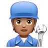 Mechanic: Medium Skin Tone Emoji 🧑🏽‍🔧 image - WhatsApp style