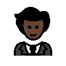 Person In Tuxedo: Dark Skin Tone Emoji 🤵🏿 image - OpenMoji style