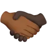 Handshake: Medium-Dark Skin Tone, Dark Skin Tone Emoji 🫱🏾‍🫲🏿 image - Apple style