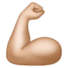 Flexed Biceps: Medium-Light Skin Tone Emoji 💪🏼 image - Samsung style