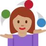 Woman Juggling: Medium Skin Tone Emoji 🤹🏽‍♀️ image - Twitter / X (Twemoji) style