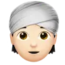 Person Wearing Turban: Light Skin Tone Emoji 👳🏻 image - Apple style
