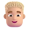 Man: Medium-Light Skin Tone, Curly Hair Emoji 👨🏼‍🦱 image - Microsoft 3D Fluent style