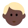 Man: Dark Skin Tone, Blond Hair Emoji 👱🏿‍♂️ image - Tossface style