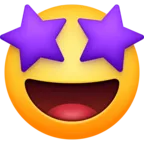 Emoji Grinning Face cu ochi de stele 🤩 image - Facebook Meta style