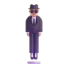 Person In Suit Levitating: Medium-Light Skin Tone Emoji 🕴🏼 image - Microsoft 3D Fluent style