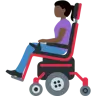 Woman In Motorized Wheelchair: Dark Skin Tone Emoji 👩🏿‍🦼 image - Twitter / X (Twemoji) style