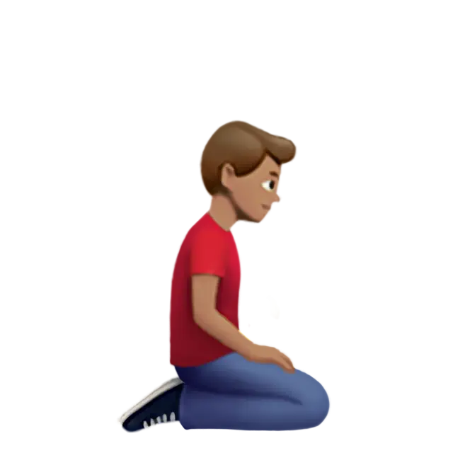 Man Kneeling Facing Right: Medium Skin Tone
