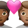 Couple With Heart: Person, Person, Medium-Dark Skin Tone, Medium Skin Tone Emoji 🧑🏾‍❤️‍🧑🏽 image - Apple style