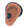 Ear With Hearing Aid: Medium Skin Tone Emoji 🦻🏽 image - Tossface style
