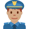Man Police Officer: Medium Skin Tone Emoji 👮🏽‍♂️ image - Twitter / X (Twemoji) style