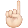 Index Pointing Up: Light Skin Tone Emoji ☝🏻 image - WhatsApp style