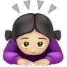 Woman Bowing: Light Skin Tone Emoji 🙇🏻‍♀️ image - Apple style