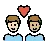 Couple With Heart: Man, Man, Light Skin Tone, Medium-Light Skin Tone
