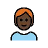 Person: Dark Skin Tone, Red Hair Emoji 🧑🏿‍🦰 image - OpenMoji style
