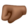 Left-Facing Fist: Medium-Dark Skin Tone Emoji 🤛🏾 image - Samsung style