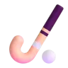 Kij na lodzie i piłka Emoji 🏑 image - Microsoft 3D Fluent style