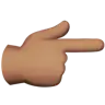 Backhand Index Pointing Right: Medium Skin Tone Emoji 👉🏽 image - Apple style