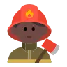 Man Firefighter: Dark Skin Tone Emoji 👨🏿‍🚒 image - Tossface style