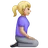 Woman Kneeling Facing Right: Medium-Light Skin Tone