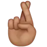 Crossed Fingers: Medium Skin Tone Emoji 🤞🏽 image - WhatsApp style
