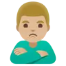 Man Pouting: Medium-Light Skin Tone Emoji 🙎🏼‍♂️ image - Google Noto Color style