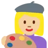 Woman Artist: Medium-Light Skin Tone Emoji 👩🏼‍🎨 image - Twitter / X (Twemoji) style