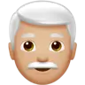 Man: Medium-Light Skin Tone, White Hair Emoji 👨🏼‍🦳 image - Apple style
