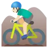 Man Mountain Biking: Light Skin Tone Emoji 🚵🏻‍♂️ image - Google Noto Color style