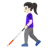 Woman With White Cane: Light Skin Tone