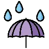 Yağmur damlaları ile şemsiye Emoji ☔ image - OpenMoji style