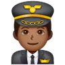 Man Pilot: Medium-Dark Skin Tone Emoji 👨🏾‍✈️ image - Samsung style