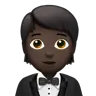 Person In Tuxedo: Dark Skin Tone Emoji 🤵🏿 image - Apple style
