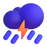 Donnerwolke und Regen Emoji ⛈ image - Microsoft 3D Fluent style