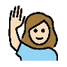 Woman Raising Hand: Light Skin Tone Emoji 🙋🏻‍♀️ image - OpenMoji style