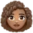 Woman: Medium Skin Tone, Curly Hair