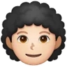 Person: Light Skin Tone, Curly Hair Emoji 🧑🏻‍🦱 image - Samsung style